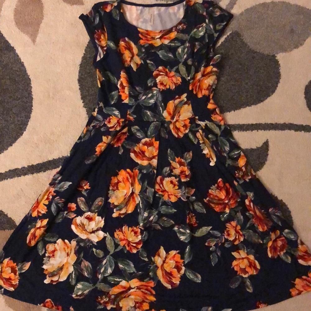 Navy Floral Dress